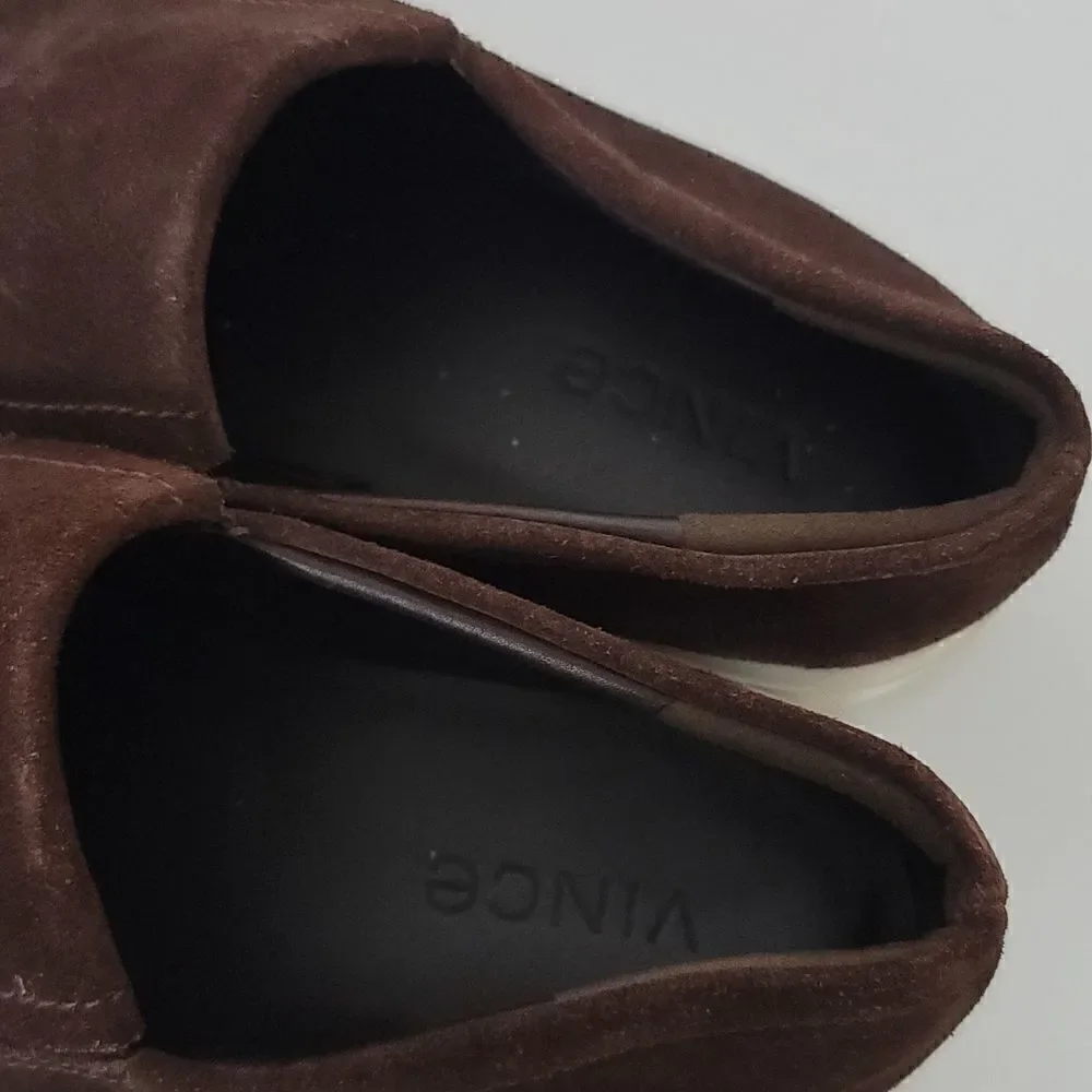 Vince Brown Suede Slip Ons